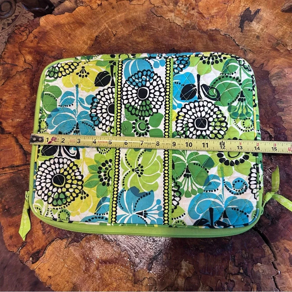 Vera Bradley 14” Laptop Computer Sleeve - Floral Quilted Lime Green - Lime’s Up